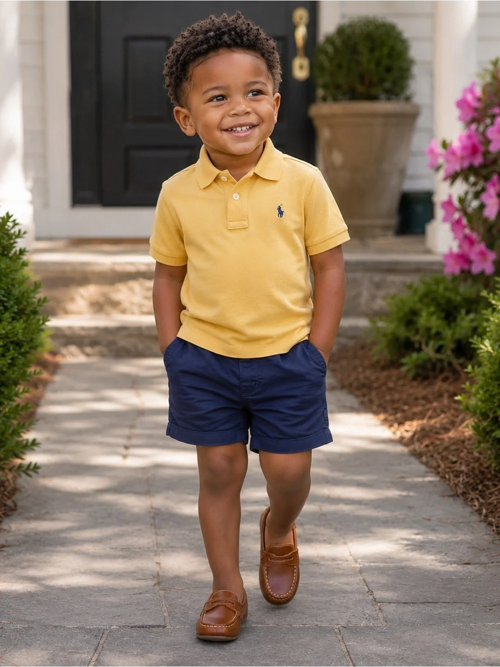Ralph Lauren Toddler Shirt Bundle 2T & 24M Pink Oxford + Yellow Polo Top